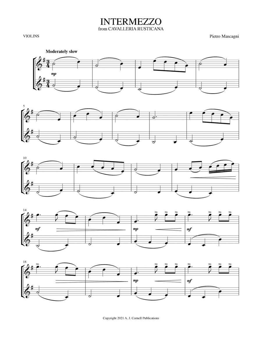 Intermezzo (from Cavalleria rusticana) (arr. Mark Phillips)