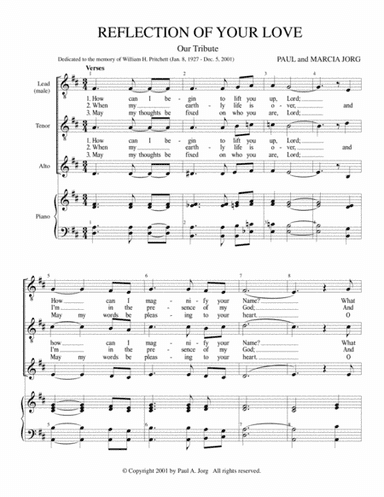 REFLECTION OF YOUR LOVE - mixed trio w/ piano accompaniment