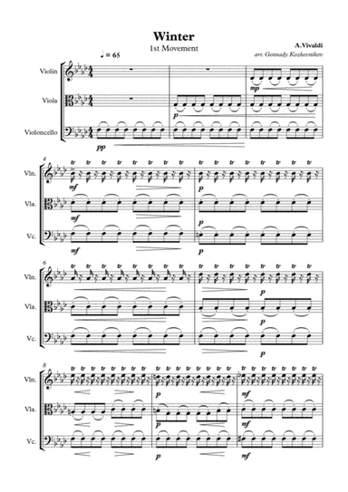 A. Vivaldi, Winter, 1st movement (arr. Gennady V. Kozhevnikov)