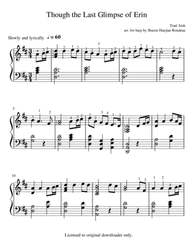 Though the Last Glimpse of Erin (arr. Sharon Hanjian Rondeau)