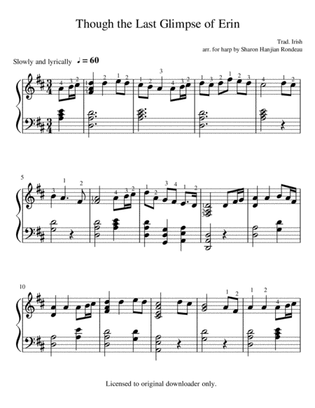 Though the Last Glimpse of Erin (arr. Sharon Hanjian Rondeau)
