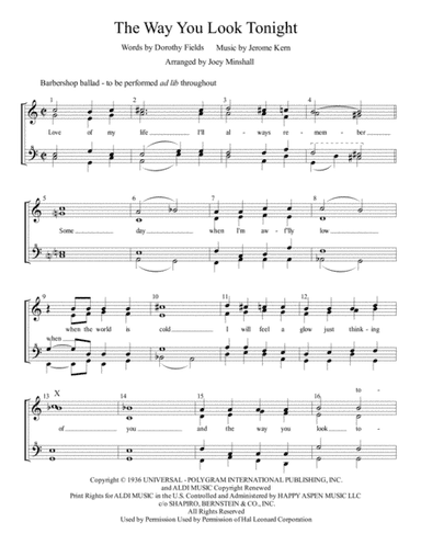 The Way You Look Tonight (arr. Joey Minshall)