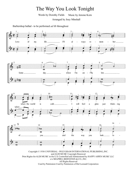 The Way You Look Tonight (arr. Joey Minshall)