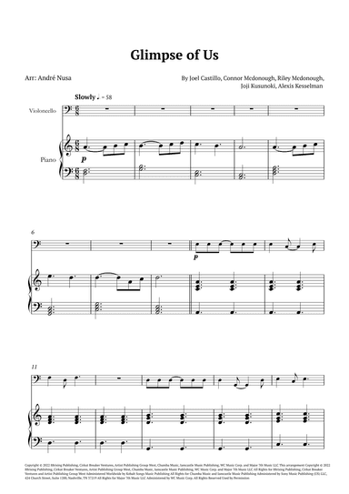 Glimpse Of Us (arr. André Nusa)