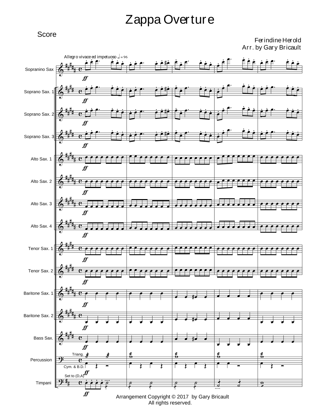Zappa Overture (arr. Gary Bricault)
