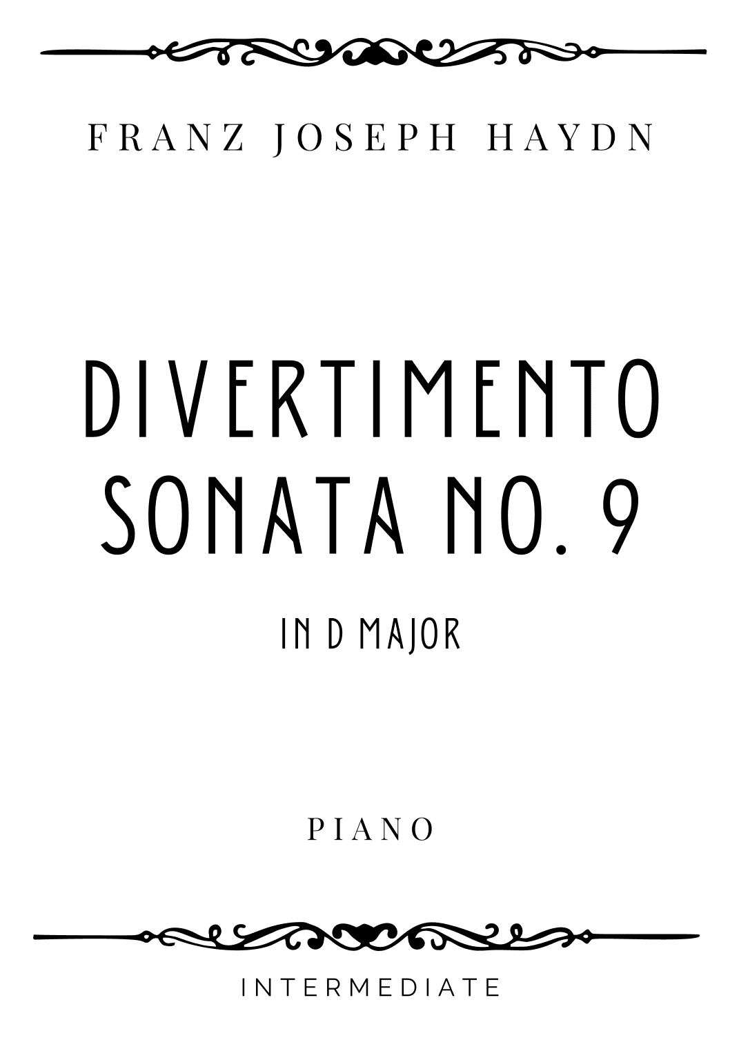 Haydn - Divertimento (Sonata no. 9) in D Major - Intermediate (arr. Piacere Music Sheets)
