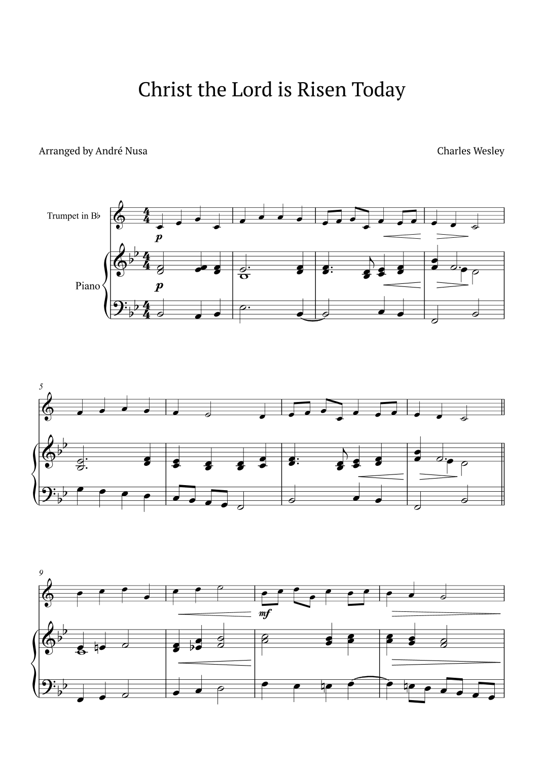 Christ the Lord is Risen Today (arr. André Nusa)