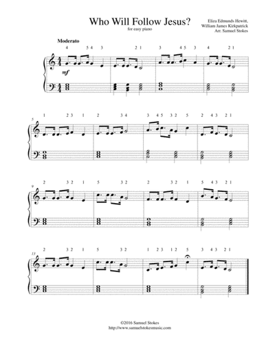 Who Will Follow Jesus? - for easy piano (arr. Samuel Stokes)