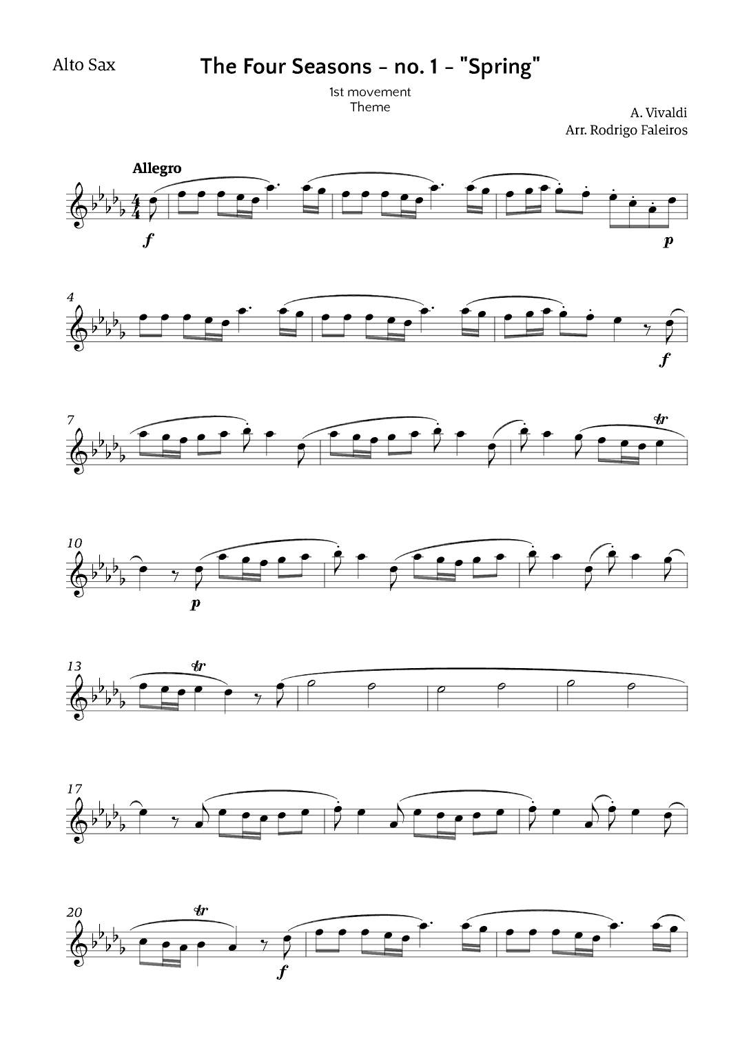 The Four Seasons - Spring (arr. Rodrigo Faleiros)
