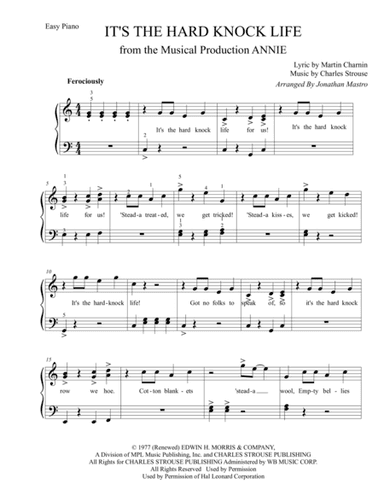 It's The Hard-Knock Life (arr. Jonathan Mastro)