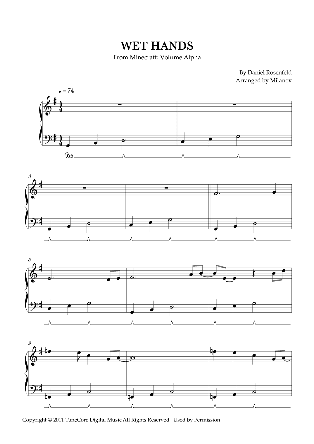 Wet Hands (arr. Milanov)