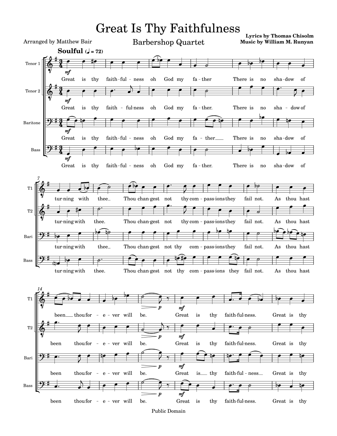 Great Is Thy Faithfulness (arr. Matthew Bair)