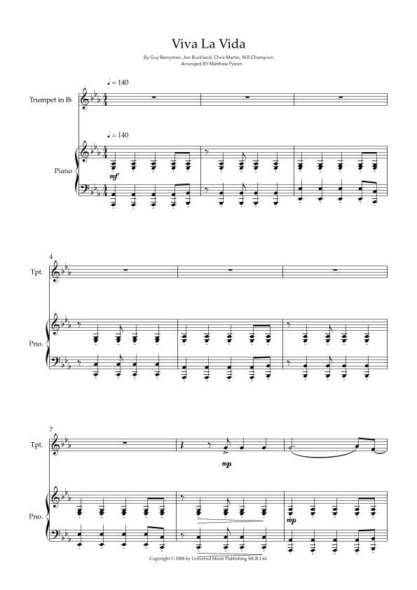 Viva La Vida (arr. Matthew pyeon)