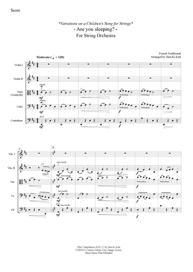 Are you sleeping?(For String Orchestra) (arr. Han-Ki Kim)