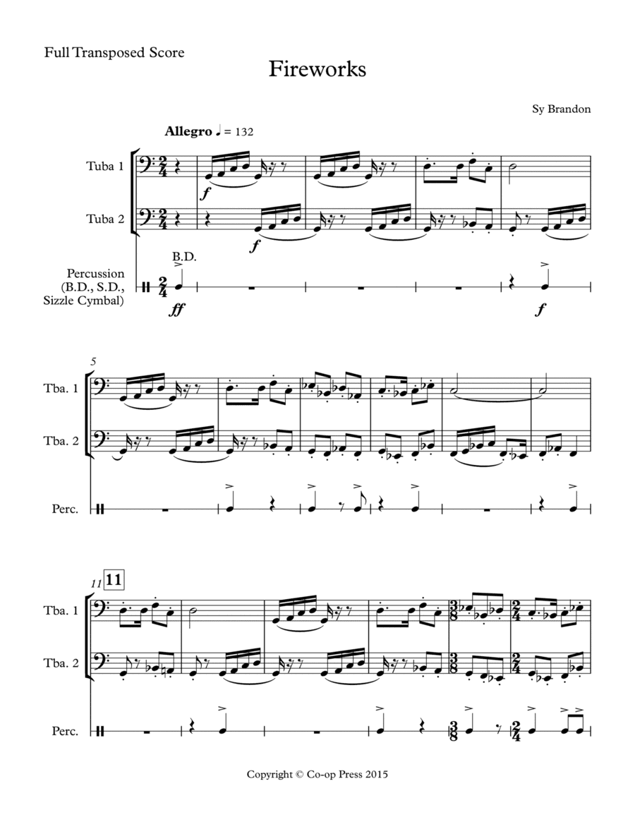 Fireworks for Two Tubas and Percussion
