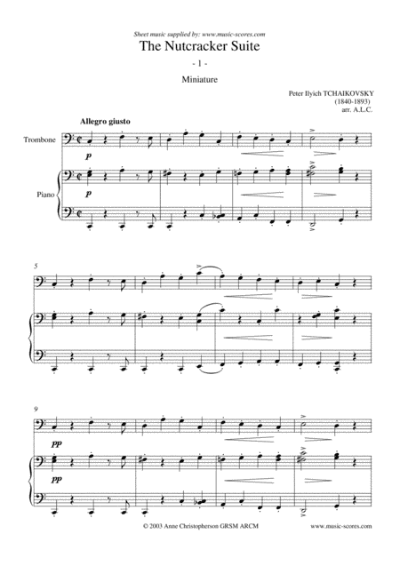 Nutcracker Suite: Miniature - Trombone and Piano (arr. Anne L Christopherson GRSM ARCM)
