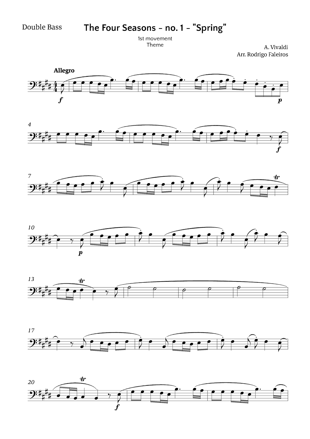 The Four Seasons - Spring (arr. Rodrigo Faleiros)