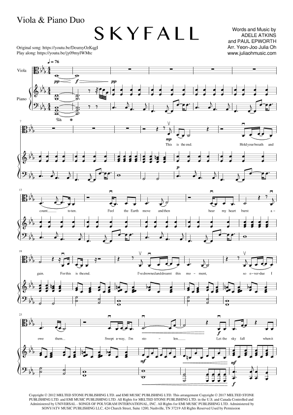 Skyfall (arr. JULIA OH MUSIC | Julia Yeon-Joo Oh)