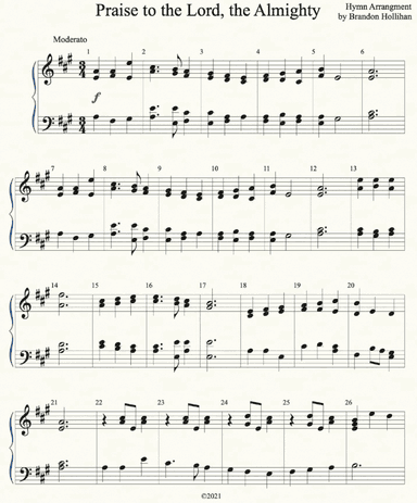 Praise to the Lord, the Almighty (handbell choir arrangement) (arr. Brandon Hollihan)