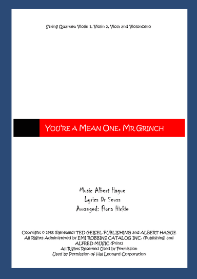 You're A Mean One, Mr. Grinch (arr. Fiona Hickie)