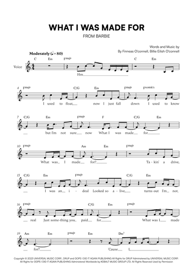 What Was I Made For? (arr. Cadenza Editions)