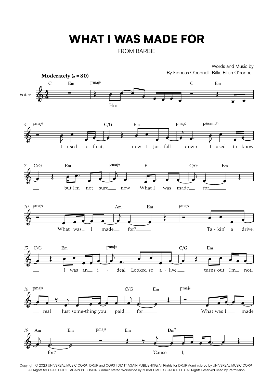What Was I Made For? (arr. Cadenza Editions)