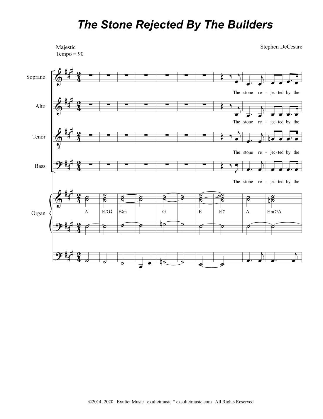 The Stone Rejected By The Builders (Solo with SATB)