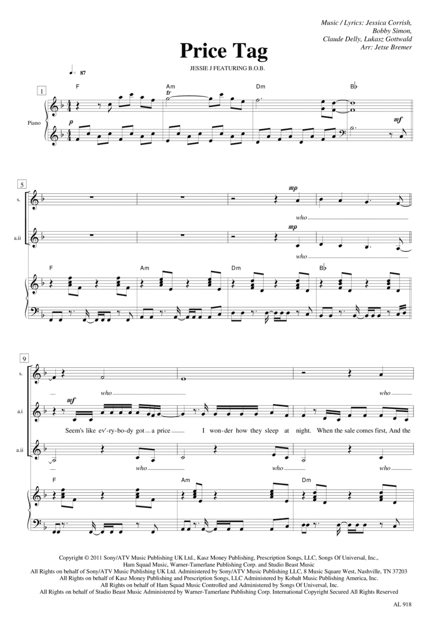 Price Tag (arr. Jetse Bremer)