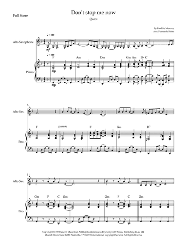 Don't Stop Me Now (arr. Fernando Britto)