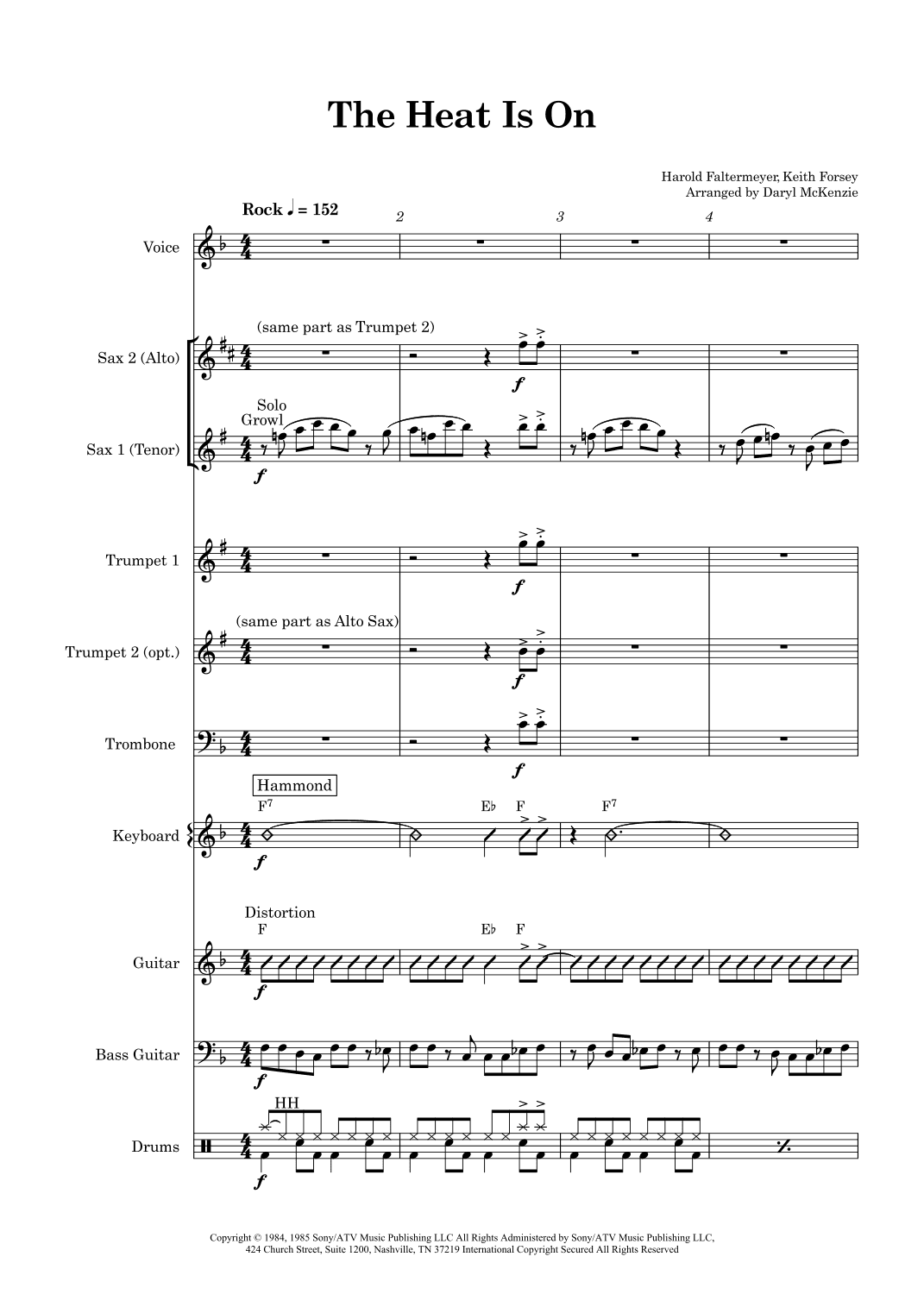 The Heat Is On (arr. Daryl McKenzie)