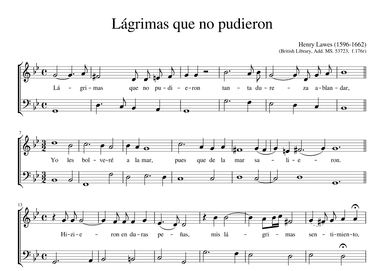 Lágrimas que no pudieron (arr. Early Music Scores)