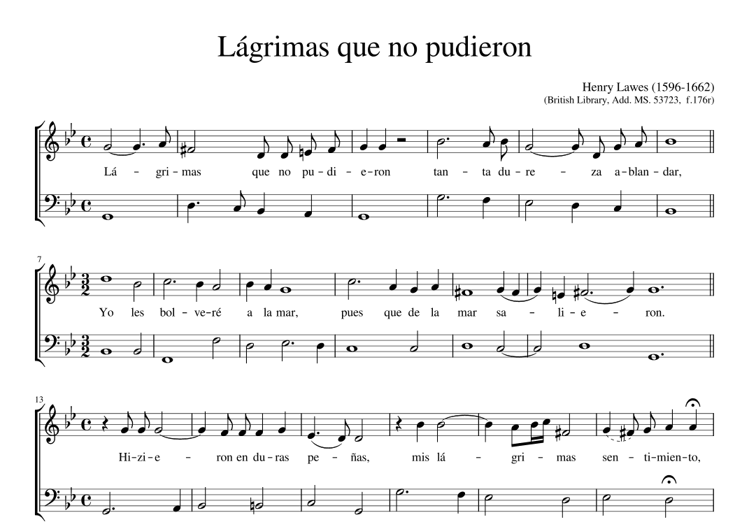 Lágrimas que no pudieron (arr. Early Music Scores)