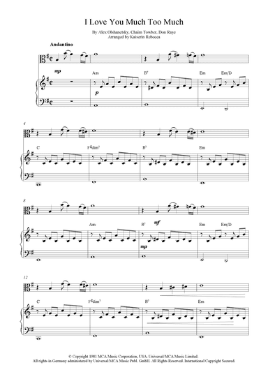 I Love You Much Too Much (arr. Kaiserin Rebecca)