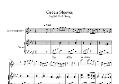 Greensleeves - English Folk Song (Alto Sax + Piano) (arr. Digital Book Music)