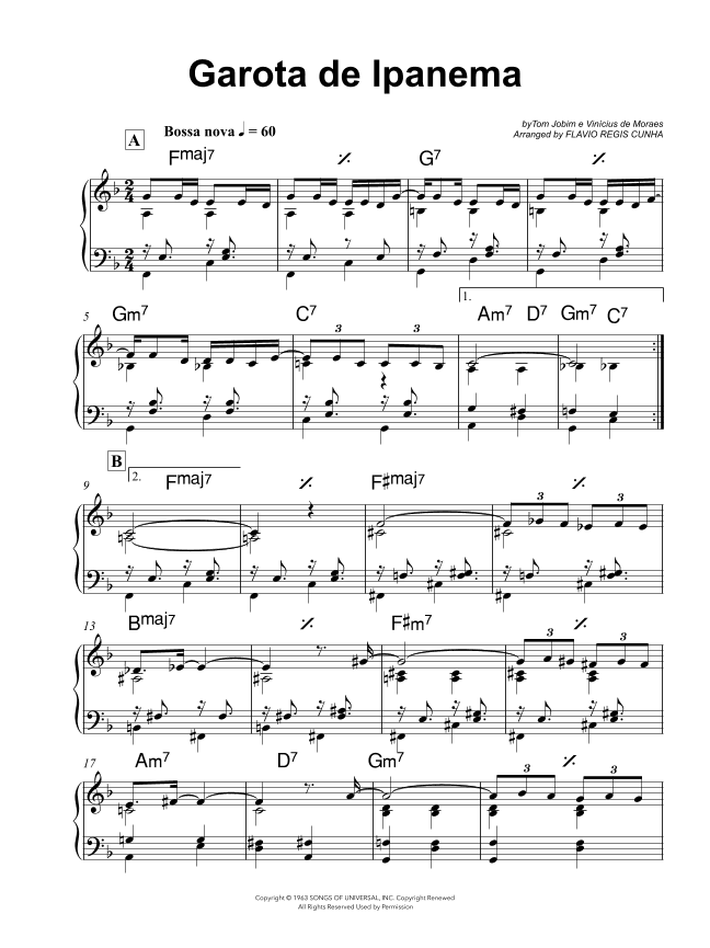 Garôta De Ipanema (arr. Flavio Regis Cunha)