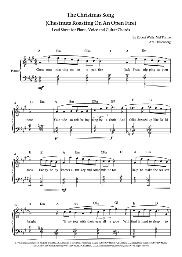 The Christmas Song (chestnuts Roasting On An Open Fire) (arr. Heisenberg)