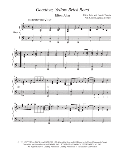 Goodbye Yellow Brick Road (arr. Kirsten Agresta Copely)