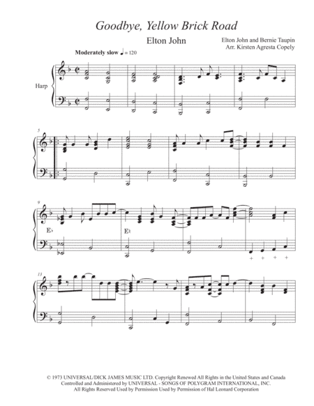 Goodbye Yellow Brick Road (arr. Kirsten Agresta Copely)