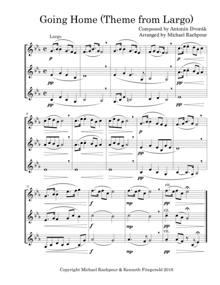 Going Home (Theme from Largo) for Three Trumpets (arr. Michael Raehpour)