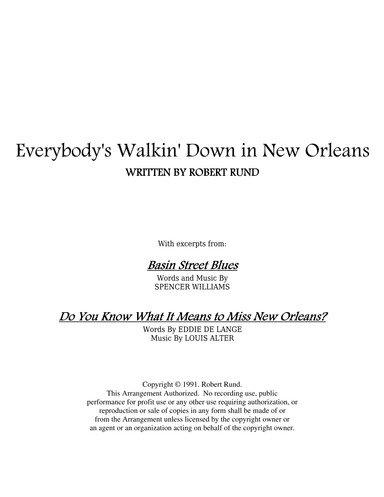 Do You Know What It Means To Miss New Orleans (arr. Robert Rund)