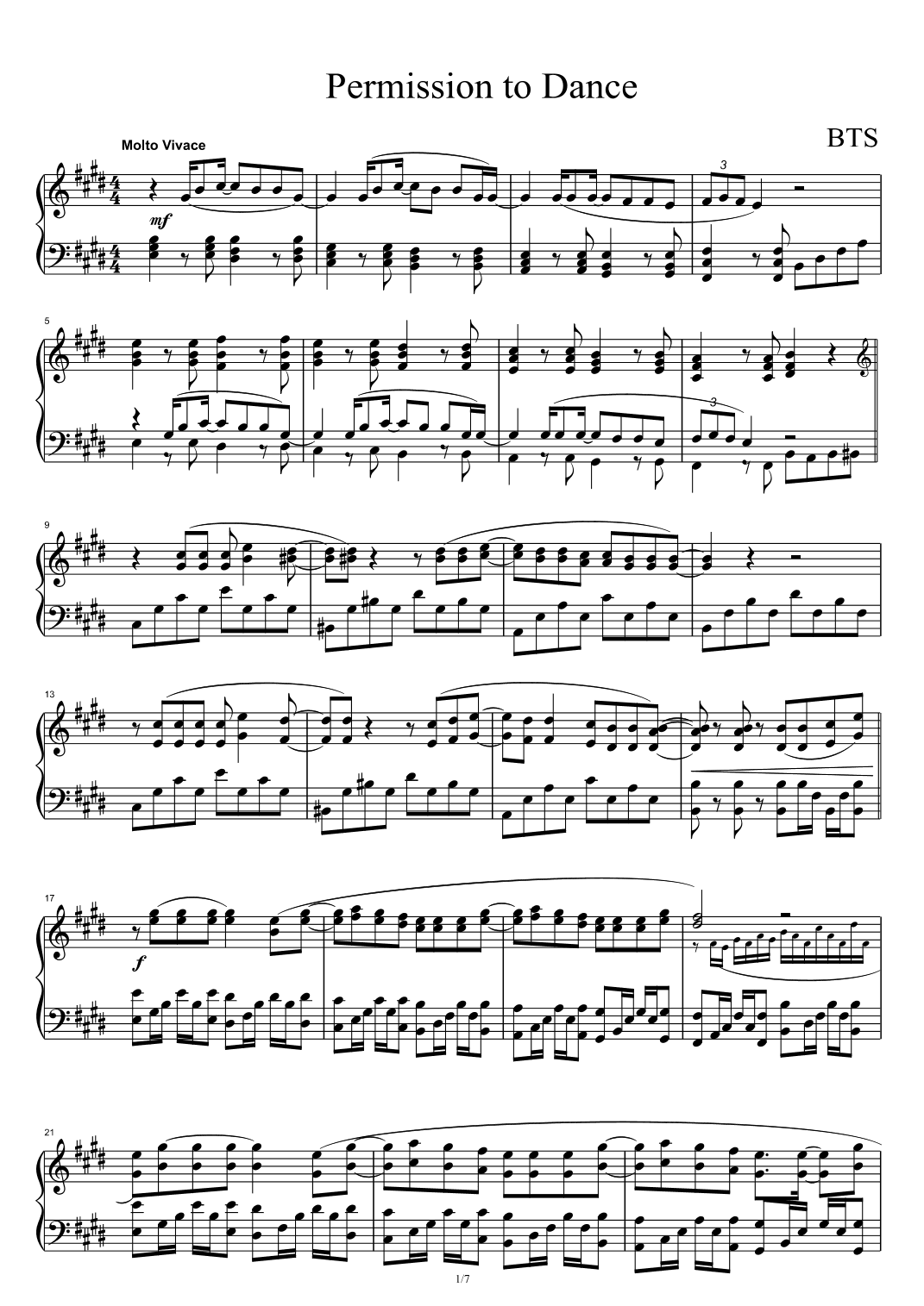 Permission To Dance (arr. BTS)