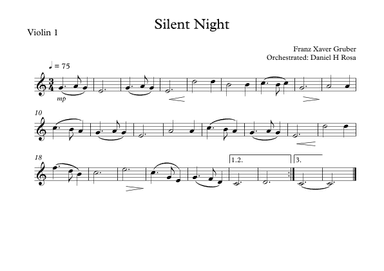 Silent Night - Christmas Carol - Violin (arr. Daniel H Rosa)