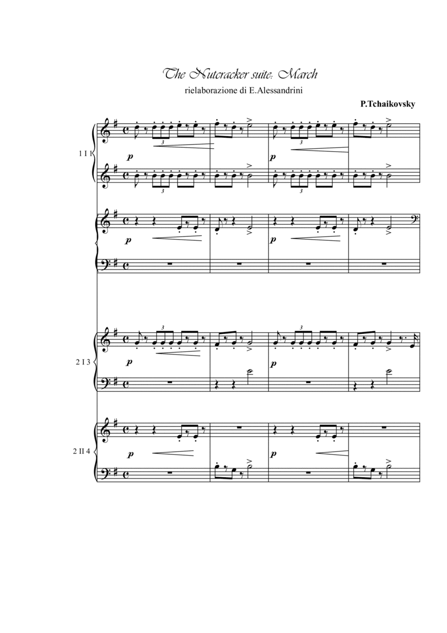 The Nutcracker: March. 2 pianos for 4 hands (arr. E.Alessandrini)