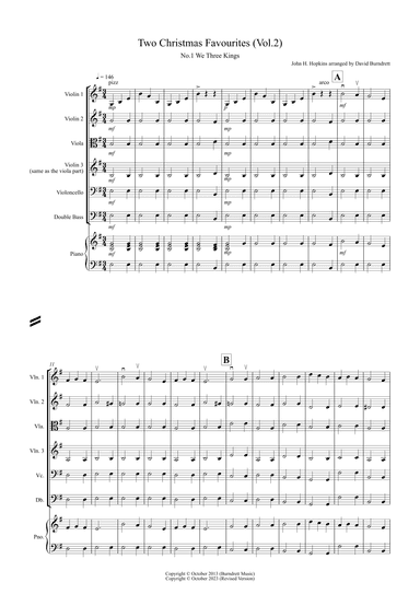 2 Christmas Favourites for String Orchestra (volume two) (arr. David Burndrett)