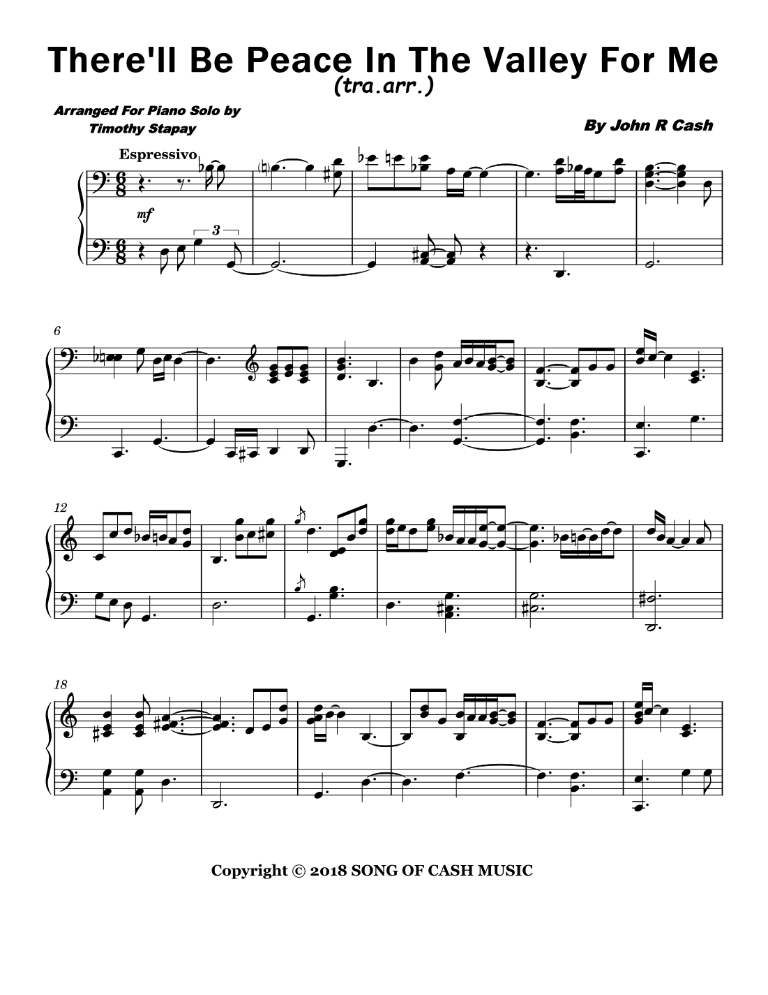There'll Be Peace In The Valley For Me (tra.arr.) (arr. Timothy Stapay)
