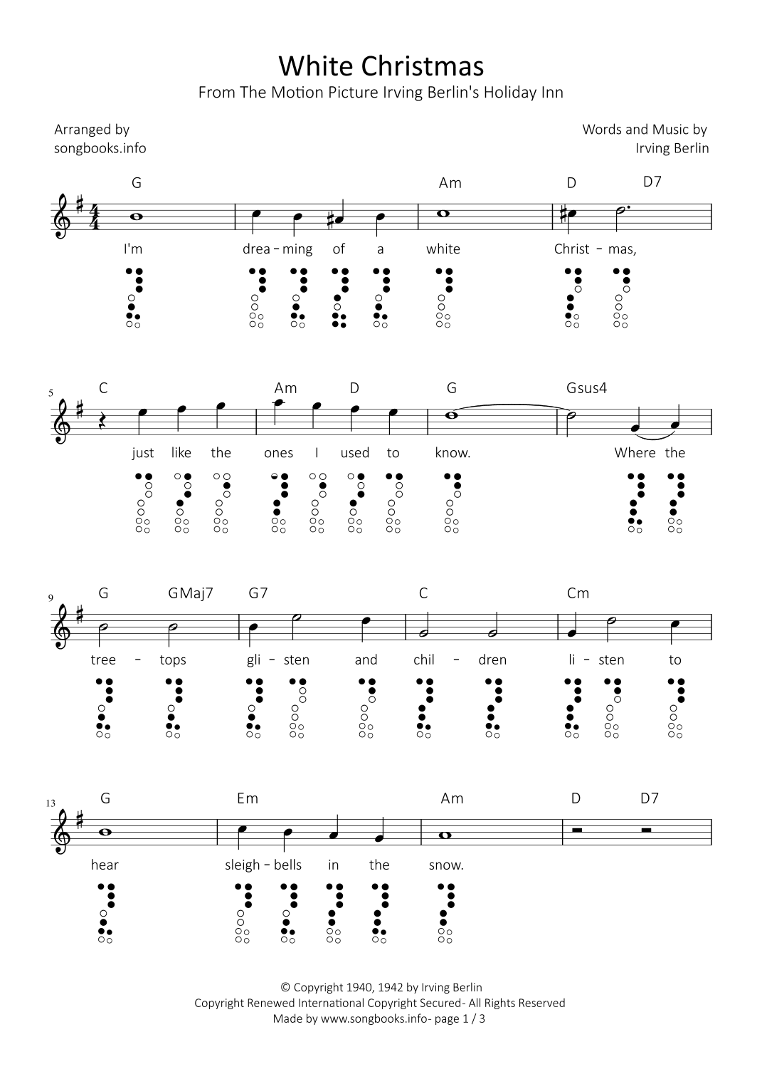 White Christmas (arr. songbooks.info)