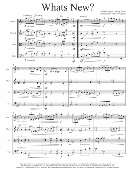 What's New? (arr. Matthew Naughtin)
