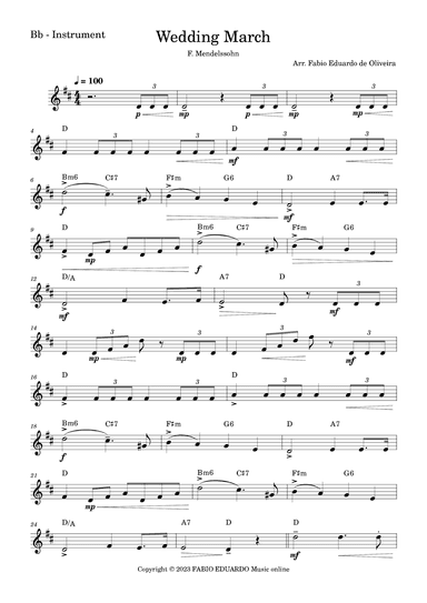 Wedding March (Mendelssohn) (arr. Fabio Eduardo de Oliveira)