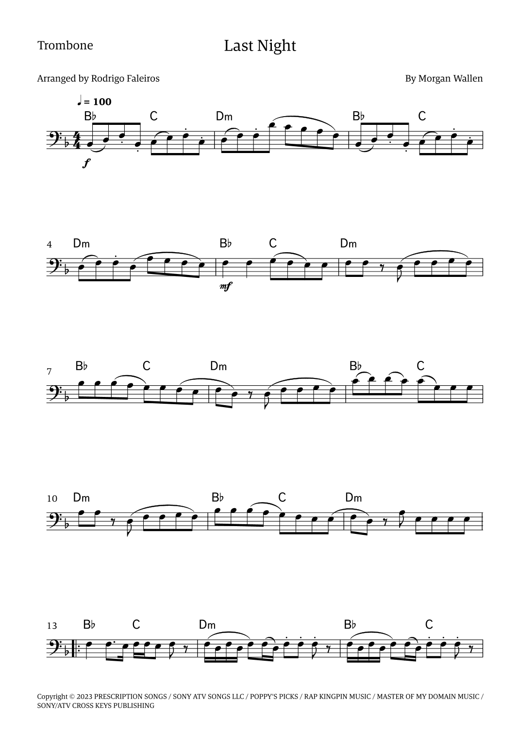 Last Night (arr. Rodrigo Faleiros)