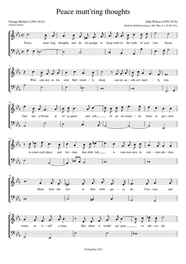 Peace mutt'ring thoughts (Content) (arr. Early Music Scores)